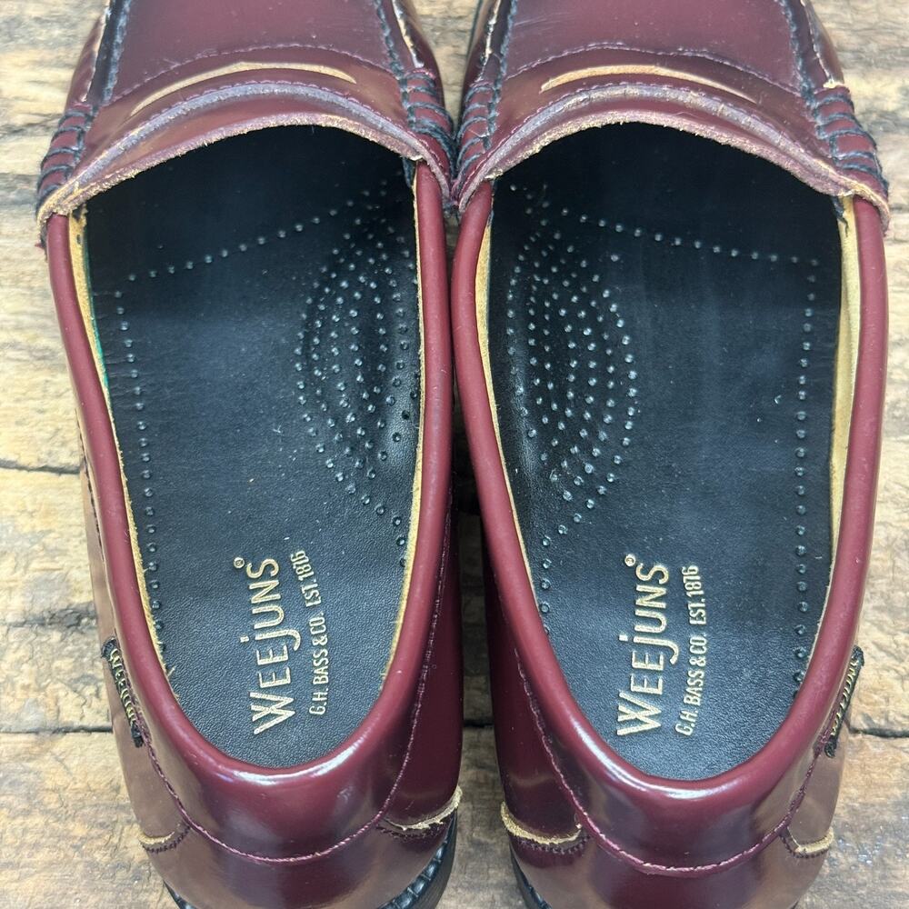 G.H. Bass Weejuns Madison Penny Loafers Burgundy Red Loafers Size 6 M VGUC - Picture 8 of 12